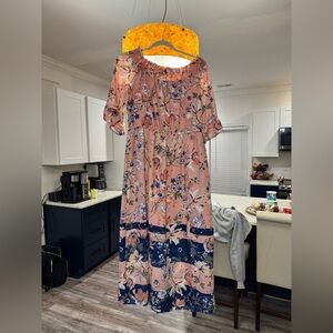 Westport Pink and Blue Floral Maxi Dress